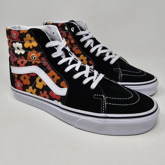 Vans Sk8 Hi Flower Black / Multi Colored Mens Size 10 Sneakers Lace Up Shoes NEW - Picture 11 of 11